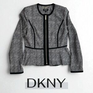 DKNY Knit Piped Peplum Blazer Structured Modern Business Casual women’s work